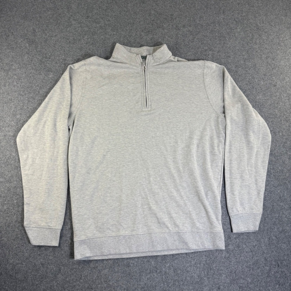 GenTeal Mens Quarter Zip Pullover Sweater Gray Heathered Duck Logo Size Large